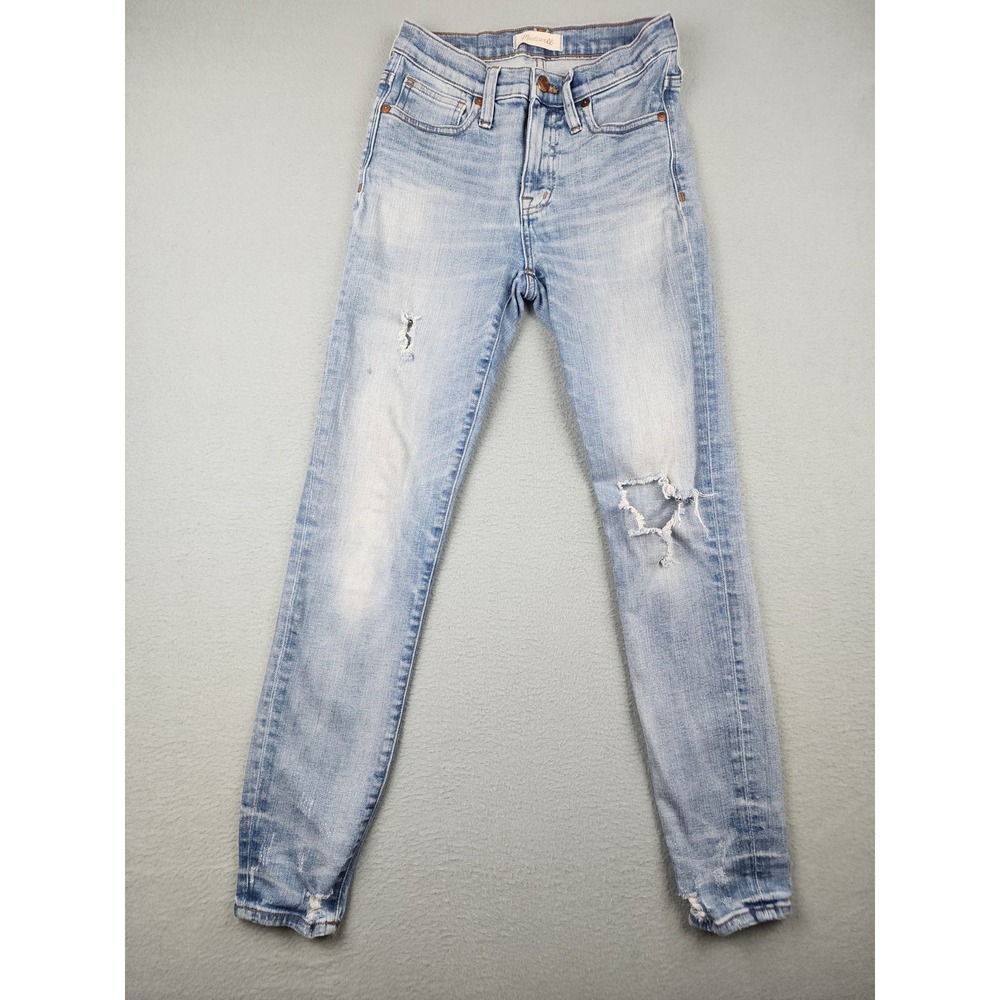 Madewell 9" High-Rise Skinny Jeans Womens 25 Blue Light Wash Distressed Denim